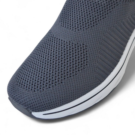 Сліпони Skechers GOwalk демісезонні, сітчасті, темно-сірі з помаранчевим (41–46) - фото 3