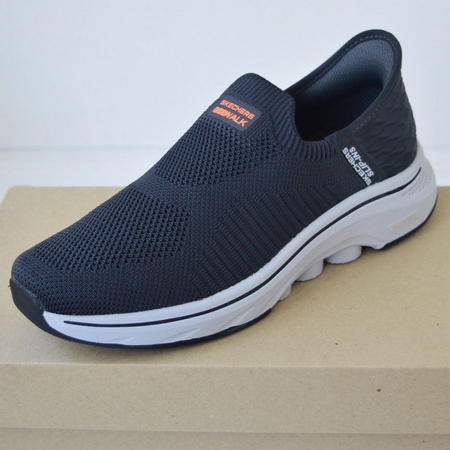 Сліпони Skechers GOwalk демісезонні, сітчасті, темно-сірі з помаранчевим (41–46) - фото 11