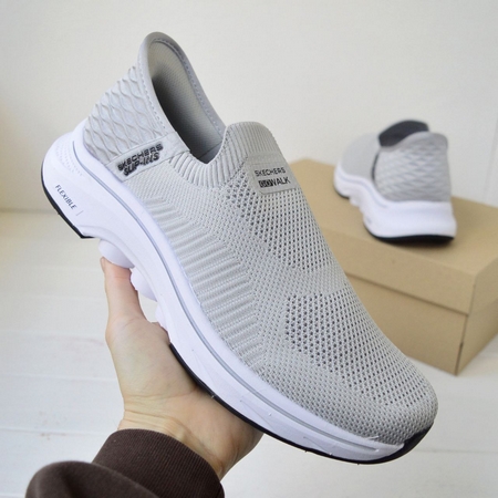 Сліпони Skechers GOwalk демісезонні, сітчасті, світло-сірі (41–46) - фото 8